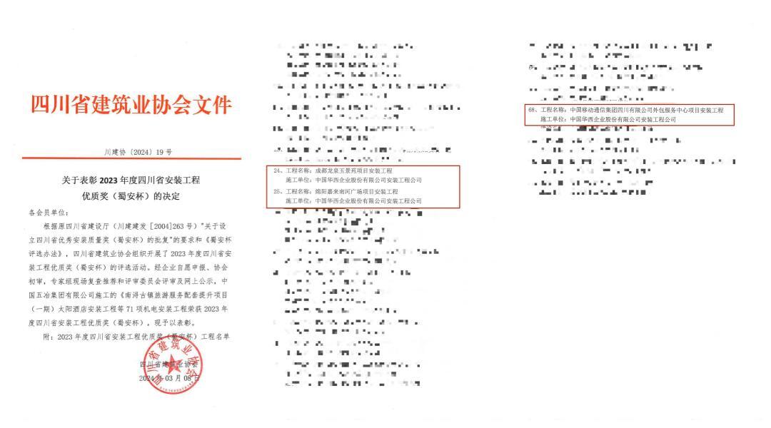 深耕不輟，載譽(yù)前行！華西安裝殊榮再+3！